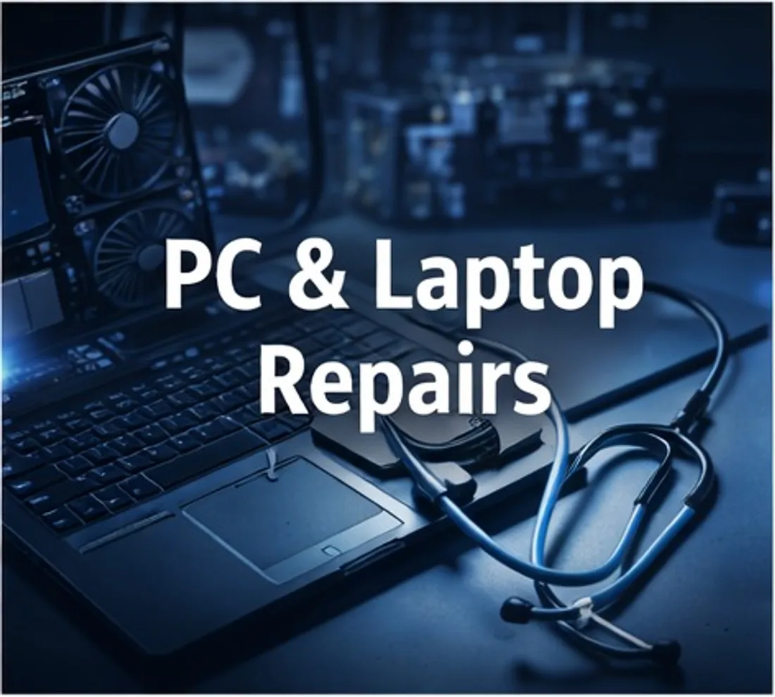 PC and laptop repair workspace