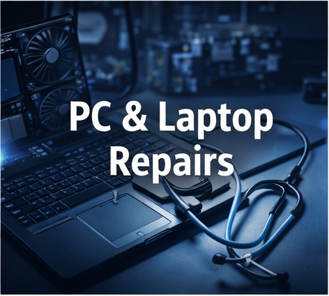 PC and laptop repair workspace